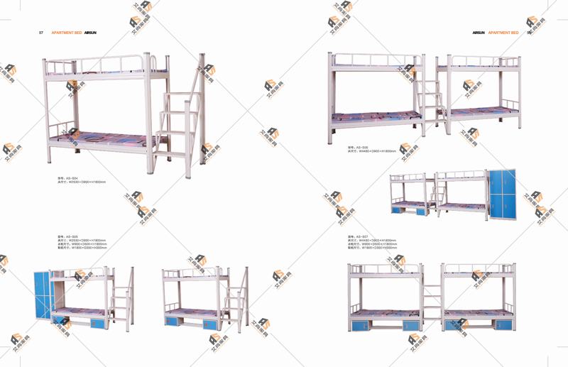 學生鐵架雙層床